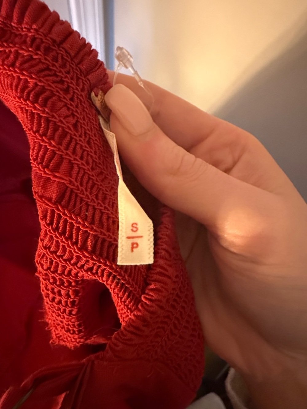 Free People Red Ruffle Strap Mini Dress - Picture 3 of 3